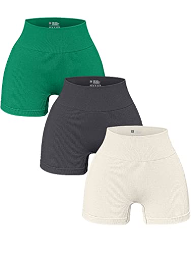 OQQ Damen-Laufshorts, athletisch, lässig, A: Grün, Grau, Beige, S von OQQ