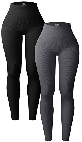 OQQ Damenpantsoq116, hohe Taille, Schwarz Dunkelgrau, L von OQQ