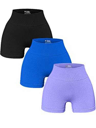 OQQ Damen-Laufshorts, sportlich, lässig, Schwarz Blau1 Lila, L von OQQ