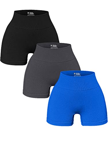 OQQ Damen-Laufshorts, sportlich, lässig, Schwarz Grau Blau 1, L von OQQ