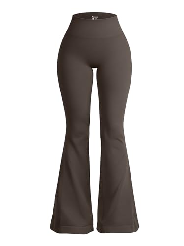 OQQ Damen Schlaghose hochtaillierte Yoga Leggings Dehnbare Glockenbund-Hosen mit weitem Bein Teeblatt OQQ Damen Schlaghose hochtaillierte Yoga Leggings Dehnbare Glockenbund-Hosen mit weitem Bein Teeblatt von OQQ