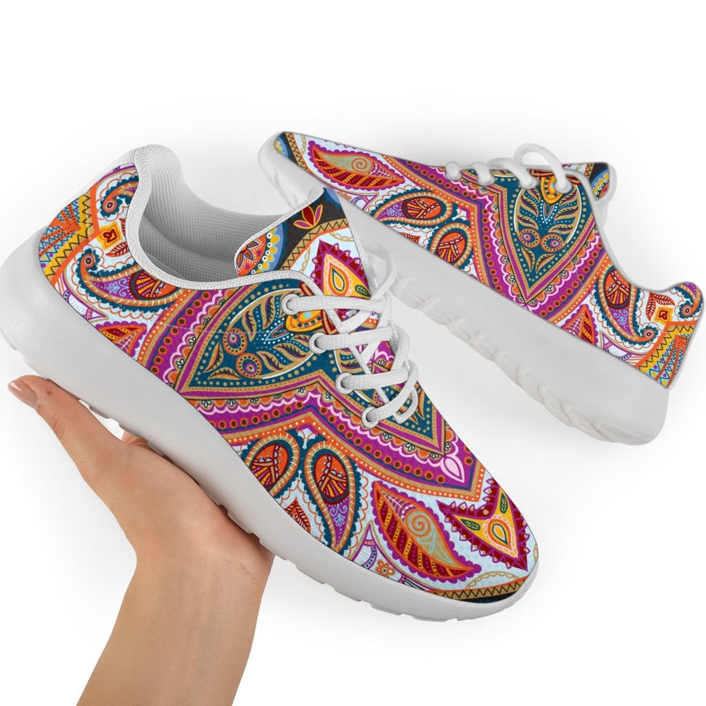 Paisley Mandala Sport Sneakers, Canvas Schuhe Für Frauen Männer, Geschenk Spirituelle, Leichte Schuhe, Bunte Benutzerdefinierte Sneakers von OQStore