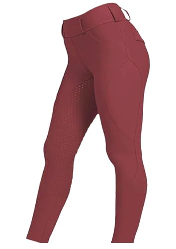 OR S-Line Damen Reithose - Reitleggings 4 Wege Stretch Vollbesatz (as3, Numeric, Numeric_32, Regular, Regular, Rot) von OR S-Line