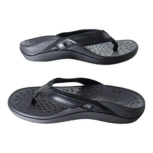 OR8 Wellness Orthopädische Sandalen zur Linderung von Plantarfasziitis mit integrierter Senkfußstütze und Fersenschale, Schwarz, Größe: 40 EU von OR8 Wellness