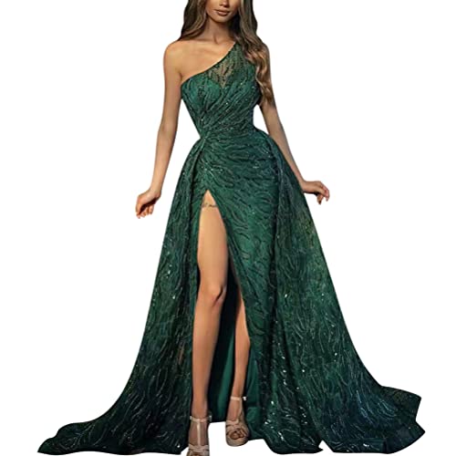ORANDESIGNE Abendkleid Damen Lang Elegant Paillettenkleid Cocktailkleid mit einem Ärmel Hohe Taille Glitzerkleid A-Linie Ballkleider Maxilang A grün XXL ORANDESIGNE Abendkleid Damen Lang Elegant Paillettenkleid Cocktailkleid mit einem Ärmel Hohe Taille Glitzerkleid A-Linie Ballkleider Maxilang A grün XXL von ORANDESIGNE