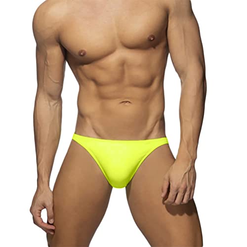 ORANDESIGNE Badeslip Herren Eng Hosen Badeshorts Kurz Druck Schwimmhose Stretch Triangel Slips Sexy Schnelltrocknend Schwimmshorts mit Pad Badepants Shorts Kurze Badehose Strandkleidung H Grün XS von ORANDESIGNE