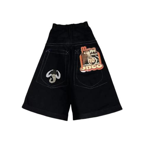 ORANDESIGNE Baggy Hose Herren Y2K Baggy Jeans Hip Hop Hosen Lässige Mode Wide Leg Denim-Hosen Stickerei Gewaschen Lose Weites Bein Hose L Schwarz XXL ORANDESIGNE Baggy Hose Herren Y2K Baggy Jeans Hip Hop Hosen Lässige Mode Wide Leg Denim-Hosen Stickerei Gewaschen Lose Weites Bein Hose L Schwarz XXL von ORANDESIGNE