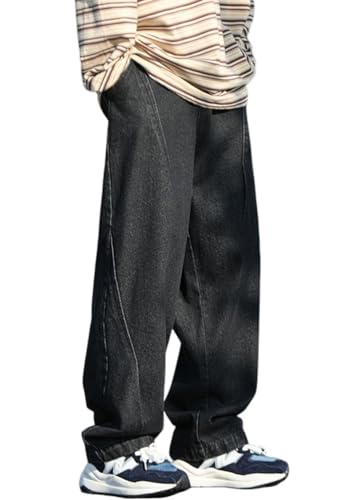 ORANDESIGNE Baggy Jeans Herren Baggy Hose Y2K Jeans Streetwear Herrenjeans Mit Stickerei Hip Hop Hose mit Knopfleiste Jeanshose Loose Denim Pants mit Weitem Bein Männer J Schwarz M ORANDESIGNE Baggy Jeans Herren Baggy Hose Y2K Jeans Streetwear Herrenjeans Mit Stickerei Hip Hop Hose mit Knopfleiste Jeanshose Loose Denim Pants mit Weitem Bein Männer J Schwarz M von ORANDESIGNE