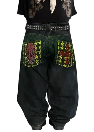 ORANDESIGNE Baggy Jeans Herren Y2K Streetwear Jeans Mit Weitem Bein Hip Hop Skateboard Denim Hosen Lockere Passform E Blau L ORANDESIGNE Baggy Jeans Herren Y2K Streetwear Jeans Mit Weitem Bein Hip Hop Skateboard Denim Hosen Lockere Passform E Blau L von ORANDESIGNE