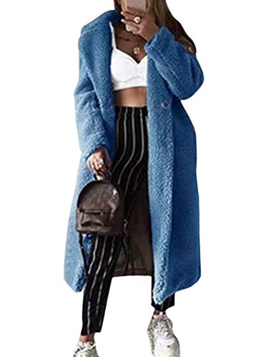 ORANDESIGNE Blaue Taschen Umlegekragen Langarm Oversize Warmer Wintermantel Teddymantel Lang Damen Mode 3XL ORANDESIGNE Blaue Taschen Umlegekragen Langarm Oversize Warmer Wintermantel Teddymantel Lang Damen Mode 3XL von ORANDESIGNE