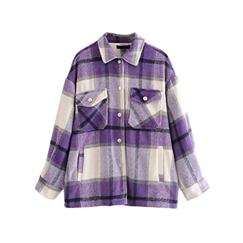 ORANDESIGNE Blusen Damen Oversized Kariert Bluse Karo Blusen Hemdjacke Holzfällerhemd Lange Ärmel mit Brusttaschen Hemdbluse A Violett M ORANDESIGNE Blusen Damen Oversized Kariert Bluse Karo Blusen Hemdjacke Holzfällerhemd Lange Ärmel mit Brusttaschen Hemdbluse A Violett M von ORANDESIGNE