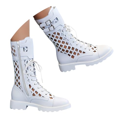 ORANDESIGNE Boho Stiefel Sommer Damen Hollow Out Reißverschluss Flache Römische Sandalen Stiefeletten A Weiß 39 EU ORANDESIGNE Boho Stiefel Sommer Damen Hollow Out Reißverschluss Flache Römische Sandalen Stiefeletten A Weiß 39 EU von ORANDESIGNE