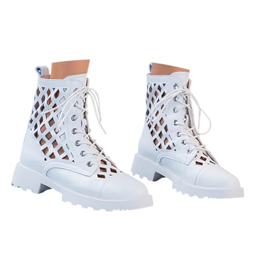 ORANDESIGNE Boho Stiefel Sommer Damen Hollow Out Reißverschluss Flache Römische Sandalen Stiefeletten B Weiß 39 EU ORANDESIGNE Boho Stiefel Sommer Damen Hollow Out Reißverschluss Flache Römische Sandalen Stiefeletten B Weiß 39 EU von ORANDESIGNE