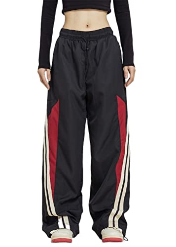 ORANDESIGNE Cargohose Damen Baggy Low Waist Drawstring Cargo Pants Y2K Taschen Hosen Mode Streetwear Hippie Hose Y Schwarz M von ORANDESIGNE