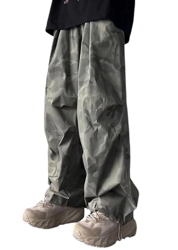 ORANDESIGNE Cargohose Herren Baggy Hose Y2K Track Pants Streetwear Elastische Taille Hose mit Taschen Q Tarnung M ORANDESIGNE Cargohose Herren Baggy Hose Y2K Track Pants Streetwear Elastische Taille Hose mit Taschen Q Tarnung M von ORANDESIGNE