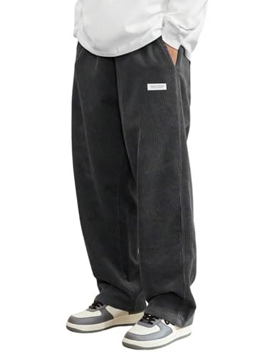 ORANDESIGNE Cordhose Herren Baggy Japanische Hose Herbst Winter Haremshose Casual Lockere Männer Cord Hose mit Kordelzug Elastischer Taille Geradem Bein A Dunkelgrau 3XL ORANDESIGNE Cordhose Herren Baggy Japanische Hose Herbst Winter Haremshose Casual Lockere Männer Cord Hose mit Kordelzug Elastischer Taille Geradem Bein A Dunkelgrau 3XL von ORANDESIGNE