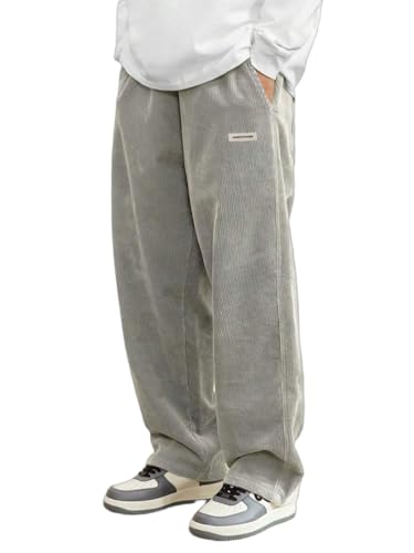 ORANDESIGNE Cordhose Herren Baggy Japanische Hose Herbst Winter Haremshose Casual Lockere Männer Cord Hose mit Kordelzug Elastischer Taille Geradem Bein A Hellgrau 3XL ORANDESIGNE Cordhose Herren Baggy Japanische Hose Herbst Winter Haremshose Casual Lockere Männer Cord Hose mit Kordelzug Elastischer Taille Geradem Bein A Hellgrau 3XL von ORANDESIGNE