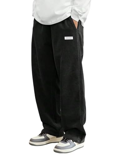 ORANDESIGNE Cordhose Herren Baggy Japanische Hose Herbst Winter Haremshose Casual Lockere Männer Cord Hose mit Kordelzug Elastischer Taille Geradem Bein A Schwarz S ORANDESIGNE Cordhose Herren Baggy Japanische Hose Herbst Winter Haremshose Casual Lockere Männer Cord Hose mit Kordelzug Elastischer Taille Geradem Bein A Schwarz S von ORANDESIGNE