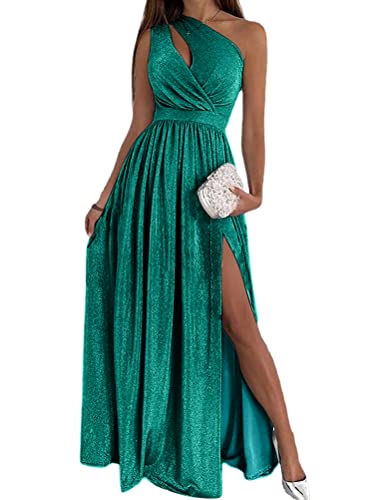 ORANDESIGNE Damen Abendkleid Elegant Sommer Samtkleid Sexy Festlich Kleider Partykleid Lang Maxikleid Schulterfrei Ballkleid Hochzeitskleid Ärmellos Brautjungfernkleid Cocktail A Grün M von ORANDESIGNE