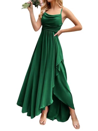 ORANDESIGNE Damen Abendkleider Elegant für Hochzeit Chiffon Abendkleid Lang Spaghettiträger Brautjungfernkleider Hi-Lo Kleid Hochzeitsgast Schlitz Cocktailkleid Dunkelgrün XL ORANDESIGNE Damen Abendkleider Elegant für Hochzeit Chiffon Abendkleid Lang Spaghettiträger Brautjungfernkleider Hi-Lo Kleid Hochzeitsgast Schlitz Cocktailkleid Dunkelgrün XL von ORANDESIGNE