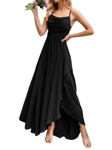ORANDESIGNE Damen Abendkleider Elegant für Hochzeit Chiffon Abendkleid Lang Spaghettiträger Brautjungfernkleider Hi-Lo Kleid Hochzeitsgast Schlitz Cocktailkleid Schwarz L ORANDESIGNE Damen Abendkleider Elegant für Hochzeit Chiffon Abendkleid Lang Spaghettiträger Brautjungfernkleider Hi-Lo Kleid Hochzeitsgast Schlitz Cocktailkleid Schwarz L von ORANDESIGNE