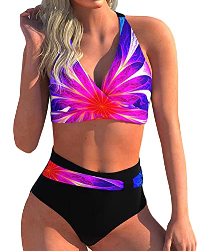 ORANDESIGNE Damen Bikini Set Wickeloptik Hohe Taille Gedruckt Bikini Frauen Bademode Blumenmuster Zweiteiliger Push-Up Badeanzug 2 Stücke Swimsuit H Rot XXL ORANDESIGNE Damen Bikini Set Wickeloptik Hohe Taille Gedruckt Bikini Frauen Bademode Blumenmuster Zweiteiliger Push-Up Badeanzug 2 Stücke Swimsuit H Rot XXL von ORANDESIGNE