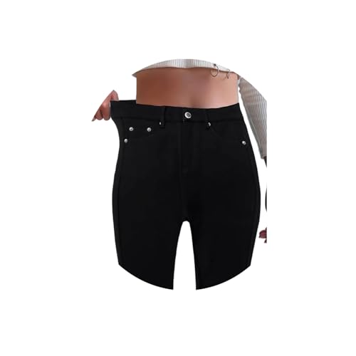 ORANDESIGNE Damen Bleistifthose High Waist Skinny JeansLook Hosen Female Stretch Hose Slim Fit Schwarz Jeans A Schwarz 3XL von ORANDESIGNE