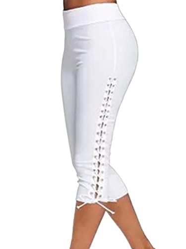 ORANDESIGNE Damen Caprihosen Sommer Skinny Spitze Stretch Hosen Hohe Taille 3/4 Länge Leggings Capri Cropped Leggings Weiche Strumpfhosen Ausgehöhlten Freizeithosen A Weiß L ORANDESIGNE Damen Caprihosen Sommer Skinny Spitze Stretch Hosen Hohe Taille 3/4 Länge Leggings Capri Cropped Leggings Weiche Strumpfhosen Ausgehöhlten Freizeithosen A Weiß L von ORANDESIGNE
