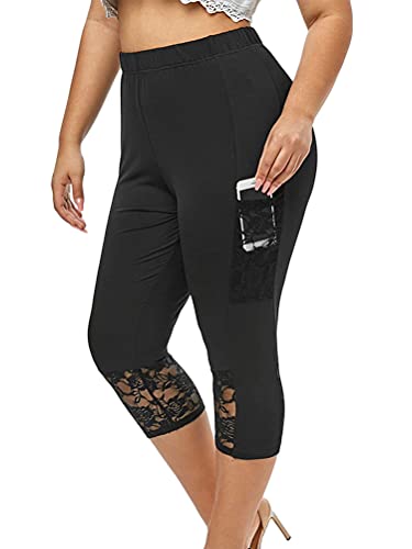 ORANDESIGNE Damen Caprihosen Sommer Skinny Spitze Stretch Hosen Hohe Taille 3/4 Länge Leggings Capri Cropped Leggings Weiche Strumpfhosen Ausgehöhlten Freizeithosen E Schwarz XL ORANDESIGNE Damen Caprihosen Sommer Skinny Spitze Stretch Hosen Hohe Taille 3/4 Länge Leggings Capri Cropped Leggings Weiche Strumpfhosen Ausgehöhlten Freizeithosen E Schwarz XL von ORANDESIGNE