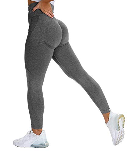 ORANDESIGNE Damen Gym Leggins Scrunch Butt Lifting Push Up Leggings Sport Tights Yoga Fitnesshose Yogahose Jogging Running Workout Leggings Grau S von ORANDESIGNE