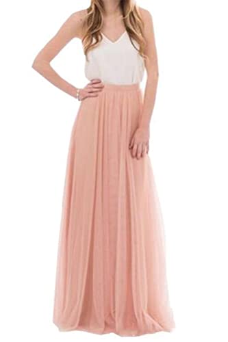 ORANDESIGNE Damen Langer Tüllrock Elegant Hochzeit Röcke Lange Sommerrock Maxirock A Linie Elastischer Hoher Bund Midirock 29 M von ORANDESIGNE