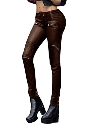 ORANDESIGNE Damen Leggings Lederoptik Hose Stretch PU Lederhose Skinny Kunstleder Leggins Strumpfhose Hohe Taille Bleistifthose Freizeithose Treggings Q Braun S ORANDESIGNE Damen Leggings Lederoptik Hose Stretch PU Lederhose Skinny Kunstleder Leggins Strumpfhose Hohe Taille Bleistifthose Freizeithose Treggings Q Braun S von ORANDESIGNE