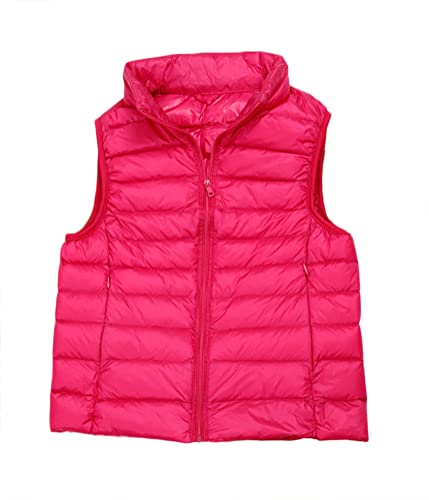 ORANDESIGNE Damen Leicht Steppweste Ärmellose Jacke Reißverschluss Weste Bodywarmer Steppweste Daunenweste Funktionsweste Vest Ärmellose Sportweste Wärme Freizeit Outdoor Slim Fit B Rosarot XXL von ORANDESIGNE