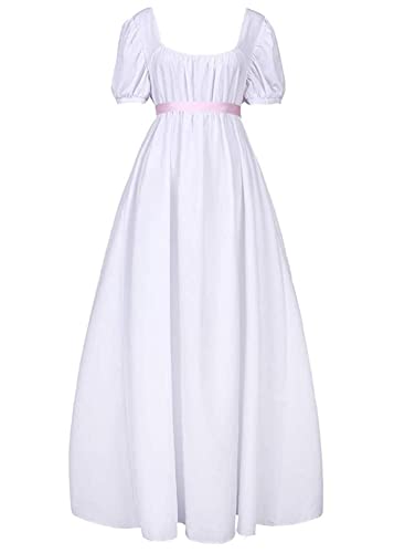 ORANDESIGNE Damen Mittelalter Viktorianisches Hohe Taille Retro Regency Kleid Empire Taille Schleife Rüschen Puffärmel Kleid Hochzeit Gala Ballkleid Tea Party Kleid Cosplay Kostüm A Weiß S ORANDESIGNE Damen Mittelalter Viktorianisches Hohe Taille Retro Regency Kleid Empire Taille Schleife Rüschen Puffärmel Kleid Hochzeit Gala Ballkleid Tea Party Kleid Cosplay Kostüm A Weiß S von ORANDESIGNE