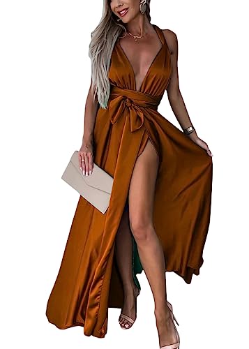 ORANDESIGNE Damen Multiway Lange Abendkleid Hochzeit Brautjungfernkleid Bodenlang Partykleid Cocktailkleid Cabrio Wickelkleid V-Ausschnitt Festlich Kleid Rückenfrei Maxikleid B Braun L ORANDESIGNE Damen Multiway Lange Abendkleid Hochzeit Brautjungfernkleid Bodenlang Partykleid Cocktailkleid Cabrio Wickelkleid V-Ausschnitt Festlich Kleid Rückenfrei Maxikleid B Braun L von ORANDESIGNE