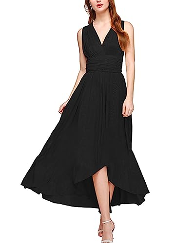 ORANDESIGNE Damen Multiway Lange Abendkleid Hochzeit Brautjungfernkleid Bodenlang Partykleid Cocktailkleid Cabrio Wickelkleid V-Ausschnitt Festlich Kleid Rückenfrei Maxikleid C Schwarz XS ORANDESIGNE Damen Multiway Lange Abendkleid Hochzeit Brautjungfernkleid Bodenlang Partykleid Cocktailkleid Cabrio Wickelkleid V-Ausschnitt Festlich Kleid Rückenfrei Maxikleid C Schwarz XS von ORANDESIGNE