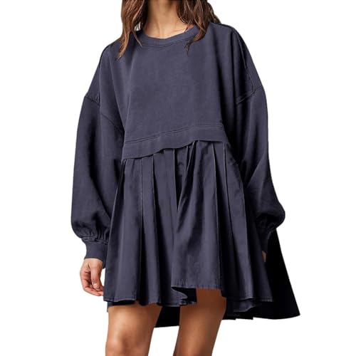 ORANDESIGNE Damen Oversized Sweatshirt Kleider Farbeblock Langarm Rundhals Elegant Kleid Pulloverkleid Tops Relaxed Fit Pullikleid Mini Dress Sweatkleid Lang Tunikakleid Sweatkleid A Dunkelblau XL ORANDESIGNE Damen Oversized Sweatshirt Kleider Farbeblock Langarm Rundhals Elegant Kleid Pulloverkleid Tops Relaxed Fit Pullikleid Mini Dress Sweatkleid Lang Tunikakleid Sweatkleid A Dunkelblau XL von ORANDESIGNE