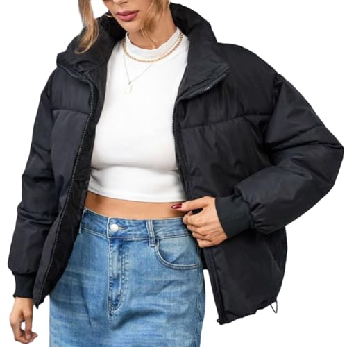 ORANDESIGNE Damen Puffer Jacke Kurz Winter Warm Gesteppte Dicke Winterjacke Übergangsjacke Outdoor Langarm Baumwolljacke Outdoorjacke B Schwarz XXL ORANDESIGNE Damen Puffer Jacke Kurz Winter Warm Gesteppte Dicke Winterjacke Übergangsjacke Outdoor Langarm Baumwolljacke Outdoorjacke B Schwarz XXL von ORANDESIGNE