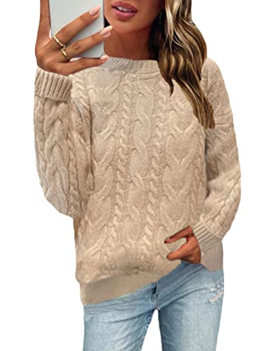 ORANDESIGNE Damen Pullover Elegant Winter Basic Oversize Pullover Casual Langarm Rundhals Strickpullover Grobstrickpullover Tops Pulli Oberteile A Aprikose M ORANDESIGNE Damen Pullover Elegant Winter Basic Oversize Pullover Casual Langarm Rundhals Strickpullover Grobstrickpullover Tops Pulli Oberteile A Aprikose M von ORANDESIGNE