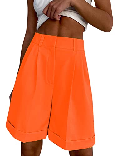 ORANDESIGNE Damen Shorts Kurze Sommerhose Breites Bein Elegant Kurzhose Casual Locker Hose Luftig Short B Orange L ORANDESIGNE Damen Shorts Kurze Sommerhose Breites Bein Elegant Kurzhose Casual Locker Hose Luftig Short B Orange L von ORANDESIGNE