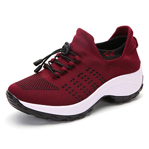 ORANDESIGNE Damen Slip on Air Walkingschuhe rutschfest Leichte Bequeme Dämpfung Laufschuhe, Gr.35-42 EU A Weinrot 39 EU ORANDESIGNE Damen Slip on Air Walkingschuhe rutschfest Leichte Bequeme Dämpfung Laufschuhe, Gr.35-42 EU A Weinrot 39 EU von ORANDESIGNE