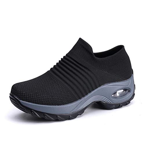 ORANDESIGNE Damen Sneaker Leichte Laufschuhe Atmungsaktive Turnschuhe Sportschuhe B Schwarz Grau 42 EU ORANDESIGNE Damen Sneaker Leichte Laufschuhe Atmungsaktive Turnschuhe Sportschuhe B Schwarz Grau 42 EU von ORANDESIGNE