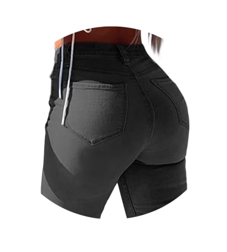 ORANDESIGNE Damen Stretch Hose mit Hoher Taille Jeggings Stretch Hose Push Up Jeans Mode Taschen Knöpfen Skinny Push Up Po Lang Hosen F Grau S von ORANDESIGNE