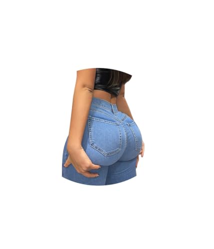 ORANDESIGNE Damen Stretch Hose mit Hoher Taille Jeggings Stretch Hose Push Up Jeans Mode Taschen Knöpfen Skinny Push Up Po Lang Hosen G Hellblau XL ORANDESIGNE Damen Stretch Hose mit Hoher Taille Jeggings Stretch Hose Push Up Jeans Mode Taschen Knöpfen Skinny Push Up Po Lang Hosen G Hellblau XL von ORANDESIGNE