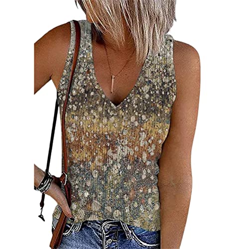 ORANDESIGNE Damen Tank Top Spaghetti Tops Ärmellos Unterhemd Sexy Tank Top Gerippt Camisole Sommer Shirts Oberteile I Gelb M von ORANDESIGNE