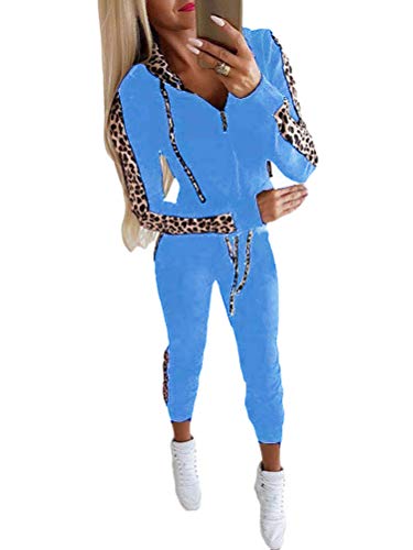 ORANDESIGNE Damen Trainingsanzug Mode Langarm Kapuzenpullover Sweatshirt mit Lange Hose Casual Jogginganzug Sportanzug mit Warm Gefüttert Winter Herbst 2 Stück Set Hoodie C Blau 38 ORANDESIGNE Damen Trainingsanzug Mode Langarm Kapuzenpullover Sweatshirt mit Lange Hose Casual Jogginganzug Sportanzug mit Warm Gefüttert Winter Herbst 2 Stück Set Hoodie C Blau 38 von ORANDESIGNE
