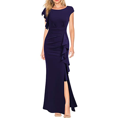ORANDESIGNE Damen V-Ausschnitt Langes Split Kleid Cocktail Party Abendkleid A-Linie Ärmellos Rückenfrei Lang Split Kleid Party Abendkleid Cocktail Kleider C Violett XXL ORANDESIGNE Damen V-Ausschnitt Langes Split Kleid Cocktail Party Abendkleid A-Linie Ärmellos Rückenfrei Lang Split Kleid Party Abendkleid Cocktail Kleider C Violett XXL von ORANDESIGNE