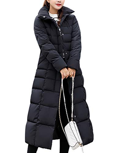 ORANDESIGNE Damen Warm Winterjacke Parka Jacke Mantel Lange Mit Fellkapuze Casaul Steppjacke Wintermantel Lässig Dicker Daunenjacke Daunenmantel Mit Gürtel Schwarz DE 40 von ORANDESIGNE