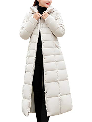 ORANDESIGNE Damen Warm Winterjacke Parka Jacke Mantel Lange Mit Fellkapuze Steppjacke Wintermantel Beige DE 38 von ORANDESIGNE