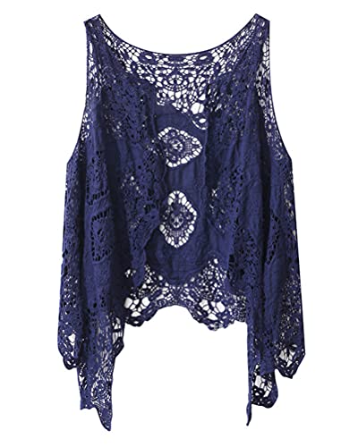 ORANDESIGNE Damen Weste Cardigan Sommer Hippie Gilet Häkeln Hohl Spitze Irregular Boho Ärmellos Cardigan Kurz Weste Outerwear Irregular Weste Strickjacke Beachwear A Blau Einheitsgröße ORANDESIGNE Damen Weste Cardigan Sommer Hippie Gilet Häkeln Hohl Spitze Irregular Boho Ärmellos Cardigan Kurz Weste Outerwear Irregular Weste Strickjacke Beachwear A Blau Einheitsgröße von ORANDESIGNE